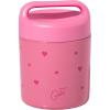 Paris Hilton Stainless Steel Food Jar, Double Wall Vacuum Sealed Insulated Food Storage Container with Carry Handle Lid, 12-Ounce, Pink with Heart Design(Pink Hearts)