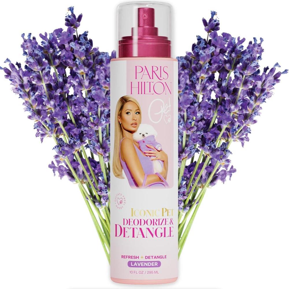 imageParis Hilton Dog Perfume Deodorizer ampamp Detangler  Odor Neutralizing with Gentle Calming Lavender Scent  SulfateFree Vegan Hypoallergenic for All Pet Breeds 10oz295ml