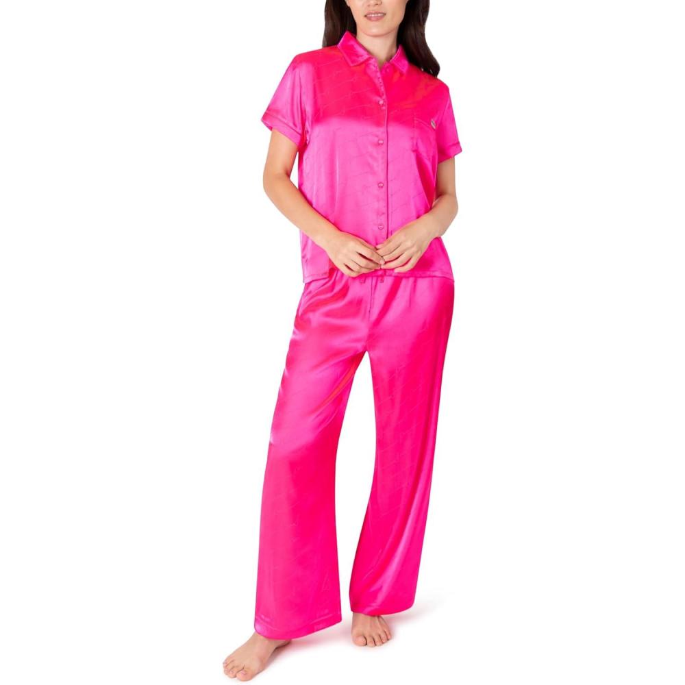 imageParis Hilton Womens Top and Pants Comfy 2 piece Pajama SetsPink