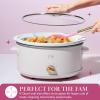 Paris Hilton 6-Quart Manual Slow Cooker, Features Three Settings (Low, High, Warm), Naturally Nonstick and Dishwasher Safe Stoneware Insert, Family Sized Capacity, White(White)