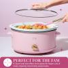 Paris Hilton 6-Quart Manual Slow Cooker, Features Three Settings (Low, High, Warm), Naturally Nonstick and Dishwasher Safe Stoneware Insert, Family Sized Capacity, White(Pink)