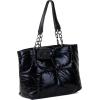 Paris Hilton Casson Puffy Quilted Oversized Tote Purse with Chain Strap and Removable Keychain Headphones Holder Shiny Black