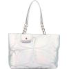 Paris Hilton Casson Puffy Quilted Oversized Tote with Chain Strap and Removable Headphones Holder(Casson Silver)