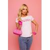 Paris Hilton Mini Varsity Bowler Satchel Hand Bag Purse with Removable Strap Vegan Leather(Mini Pink Bowler)