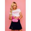 Paris Hilton Mini Varsity Bowler Satchel Hand Bag Purse with Removable Strap Vegan Leather(Mini Pink Bowler)