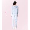 Paris Hilton Tracksuit Women’s Lounge Set Sweatsuit Embellished Velour Pullover Top and Pants Matching Set 2 Pieces(Baby Blue)
