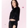 Paris Hilton Tracksuit Women’s Lounge Set Sweatsuit Embellished Velour Pullover Top and Pants Matching Set 2 Pieces(Black)