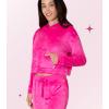 Paris Hilton Tracksuit Women’s Lounge Set Sweatsuit Embellished Velour Pullover Top and Pants Matching Set 2 Pieces(Hot Pink)