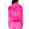 Paris Hilton Tracksuit Women’s Lounge Set Sweatsuit Embellished Velour Pullover Top and Pants Matching Set 2 Pieces(Hot Pink)
