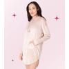 Paris Hilton Velour Hoodie Shirttail Hem Rhinestone Graphic Nightshirt, Rose PARIS, M