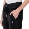 Paris Hilton Women’s Embellished Paris Drawstring Yoga Pants, Black(Black)