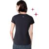 Paris Hilton Women’s Fashion T-Shirt Embellished Graphics Short Sleeve Crew Neck Tops(Black Drama)