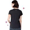 Paris Hilton Women’s Fashion T-Shirt Embellished Graphics Short Sleeve Crew Neck Tops(Black That’s Hot)