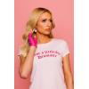 Paris Hilton Women’s Fashion T-Shirt Embellished Graphics Short Sleeve Crew Neck Tops(Light Pink Drama)