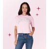 Paris Hilton Women’s Fashion T-Shirt Embellished Graphics Short Sleeve Crew Neck Tops(Paris Pink)