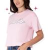 Paris Hilton Women’s Fashion T-Shirt Embellished Graphics Short Sleeve Crew Neck Tops(Paris Pink)