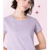 Paris Hilton Women’s Fashion T-Shirt Embellished Graphics Short Sleeve Crew Neck Tops(Purple Boss Babe)
