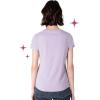 Paris Hilton Women’s Fashion T-Shirt Embellished Graphics Short Sleeve Crew Neck Tops(Purple Boss Babe)