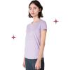 Paris Hilton Women’s Fashion T-Shirt Embellished Graphics Short Sleeve Crew Neck Tops(Purple Boss Babe)