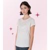 Paris Hilton Women’s Fashion T-Shirt Embellished Graphics Short Sleeve Crew Neck Tops(White Boss Babe)