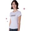 Paris Hilton Women’s Fashion T-Shirt Embellished Graphics Short Sleeve Crew Neck Tops(White Iconic)