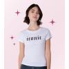 Paris Hilton Women’s Fashion T-Shirt Embellished Graphics Short Sleeve Crew Neck Tops(White Iconic)