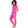 Paris Hilton Women’s Long Sleeve Top and Pants Embellished Pajama Set(Hot Pink Velour)