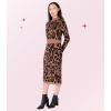 Paris Hilton Women’s Mock Neck Sweater and Sweater Pencil Skirt Outfit Y2K Set, Leopard Animal Print(Leopard Print)