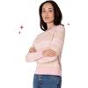 Paris Hilton Women’s Soft Knit Crew Neck Sweater Long Sleeves Cozy(Brown)