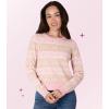 Paris Hilton Women’s Soft Knit Crew Neck Sweater Long Sleeves Cozy(Brown)
