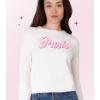 Paris Hilton Women’s Soft Knit Crew Neck Sweater Long Sleeves Cozy(Cream)