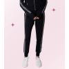Paris Hilton Women’s Sporty Embellished Drawstring Jogger Sweatpants(Black)