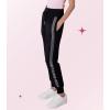 Paris Hilton Women’s Sporty Embellished Drawstring Jogger Sweatpants(Black)
