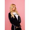 Paris Hilton Women’s Sporty Embellished Sweatshirt Hoodie(Black)