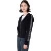 Paris Hilton Women’s Sporty Embellished Sweatshirt Hoodie(Black)
