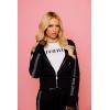 Paris Hilton Women’s Sporty Embellished Sweatshirt Hoodie(Black)