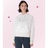 Paris Hilton Women’s Sporty Embellished Sweatshirt Hoodie(Cream)