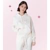 Paris Hilton Women’s Sporty Embellished Sweatshirt Hoodie(Cream)