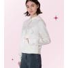 Paris Hilton Women’s Sporty Embellished Sweatshirt Hoodie(Cream)