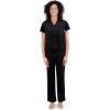 Paris Hilton Women’s Top and Pants Comfy 2 piece Pajama Sets(Black Iconic)
