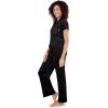 Paris Hilton Women’s Top and Pants Comfy 2 piece Pajama Sets(Black Iconic)
