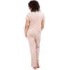 Paris Hilton Women’s Top and Pants Comfy 2 piece Pajama Sets(Blush Pink Iconic)