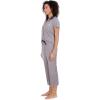 Paris Hilton Women’s Top and Pants Comfy 2 piece Pajama Sets(Light Grey Iconic)