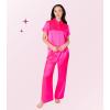 Paris Hilton Women’s Top and Pants Comfy 2 piece Pajama Sets(Pink)