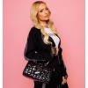 Paris Hilton York Barrel Purse Satchel Bag(Black)