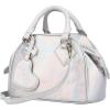 Paris Hilton Gene Croc Mini Tote Purse with Removable Strap Heart Tag Metallic Silver