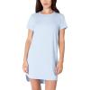 Paris Hilton Ribbed Crew Neck Shirttail Hem Rhinestone Nightshirt, Blue ICONIC, L