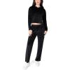 Paris Hilton Tracksuit Women’s Lounge Set Sweatsuit Embellished Velour Pullover Top and Pants Matching Set 2 Pieces(Black)