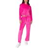 Paris Hilton Tracksuit Women’s Lounge Set Sweatsuit Embellished Velour Pullover Top and Pants Matching Set 2 Pieces(Hot Pink)