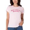 Paris Hilton Women’s Fashion T-Shirt Embellished Graphics Short Sleeve Crew Neck Tops(Light Pink Drama)